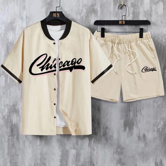 Graphic Shirt & Drawstring Waist Shorts - Picture 2 of 5